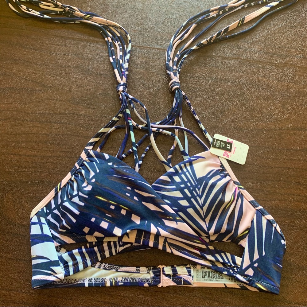 NWOT VS PINK criss cross halter bikini top